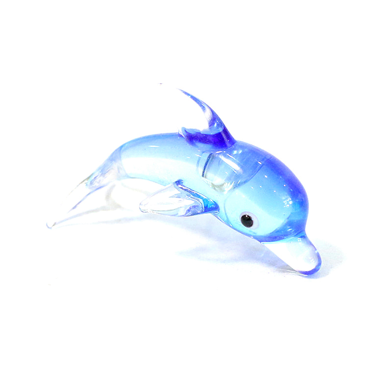 Aquarium Fish For Beginners - Murano Glass Dolphin Miniature Figurine Cute