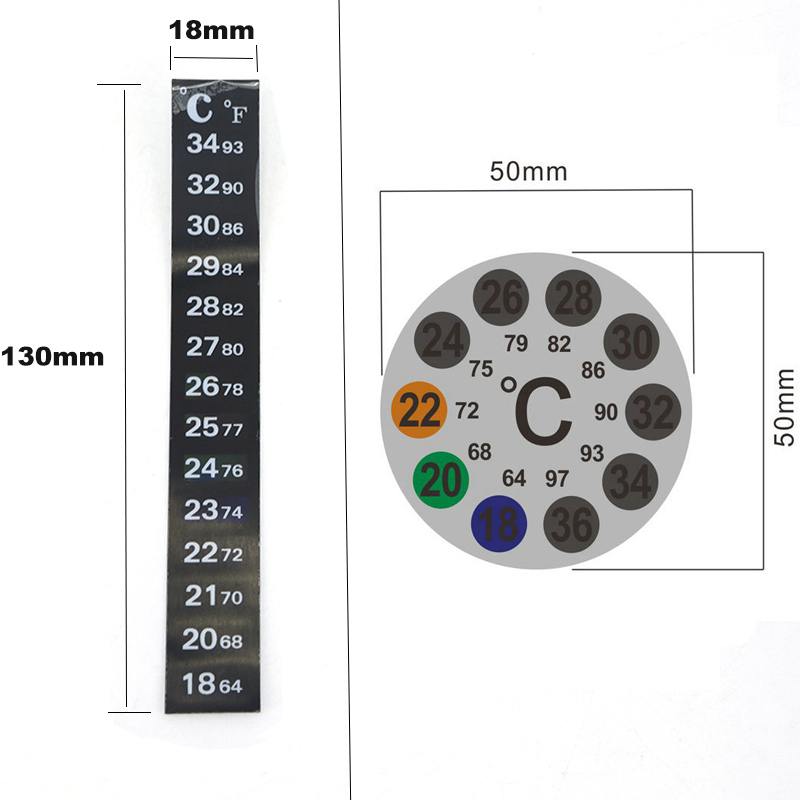 Aquarium Thermometer - Aquarium Fish Tank Strip Stick-on discolor