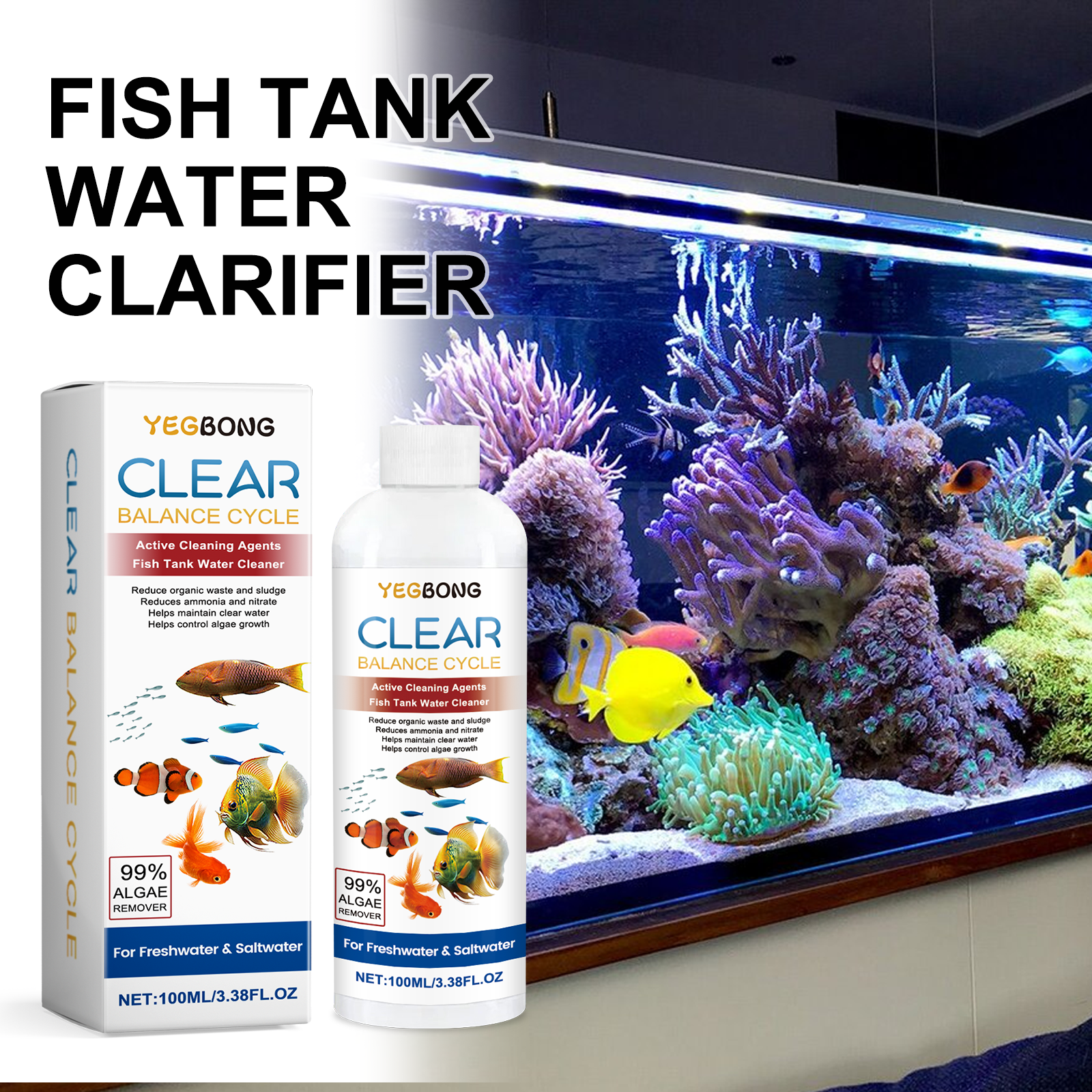 Aquarium Water Clarifier 100ml - Aquarium Fish Quality recensione e prezzo