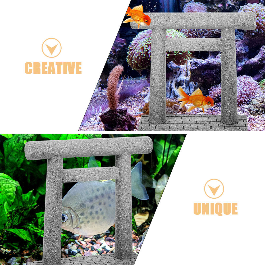 2Pcs Small Torii Gate Prop Jap - Aquarium Fish Japanese recensione e prezzo
