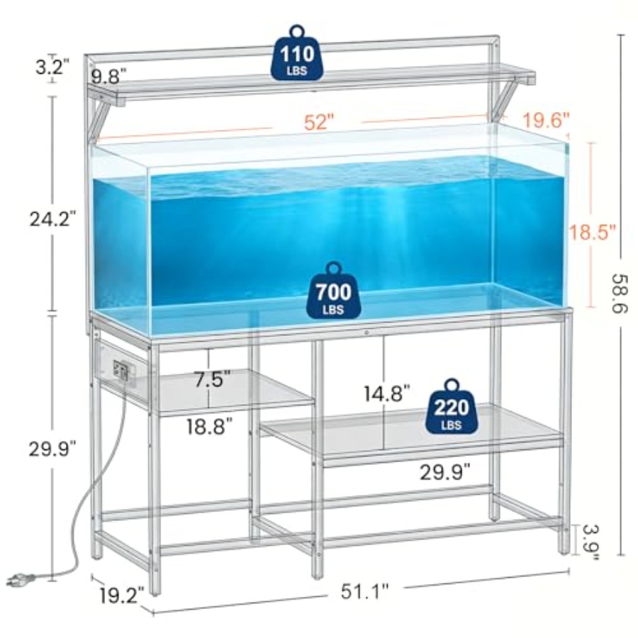 Fish Tank Stand, Aquarium Stan - Aquarium Fish Long recensione e prezzo